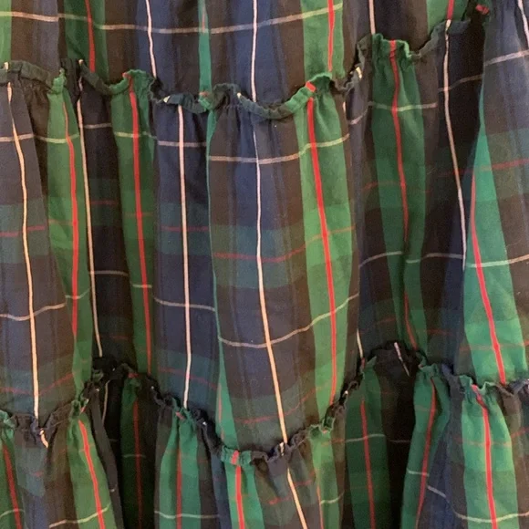 Green plaid smoked maxi dress size large - Picture 3 of 4